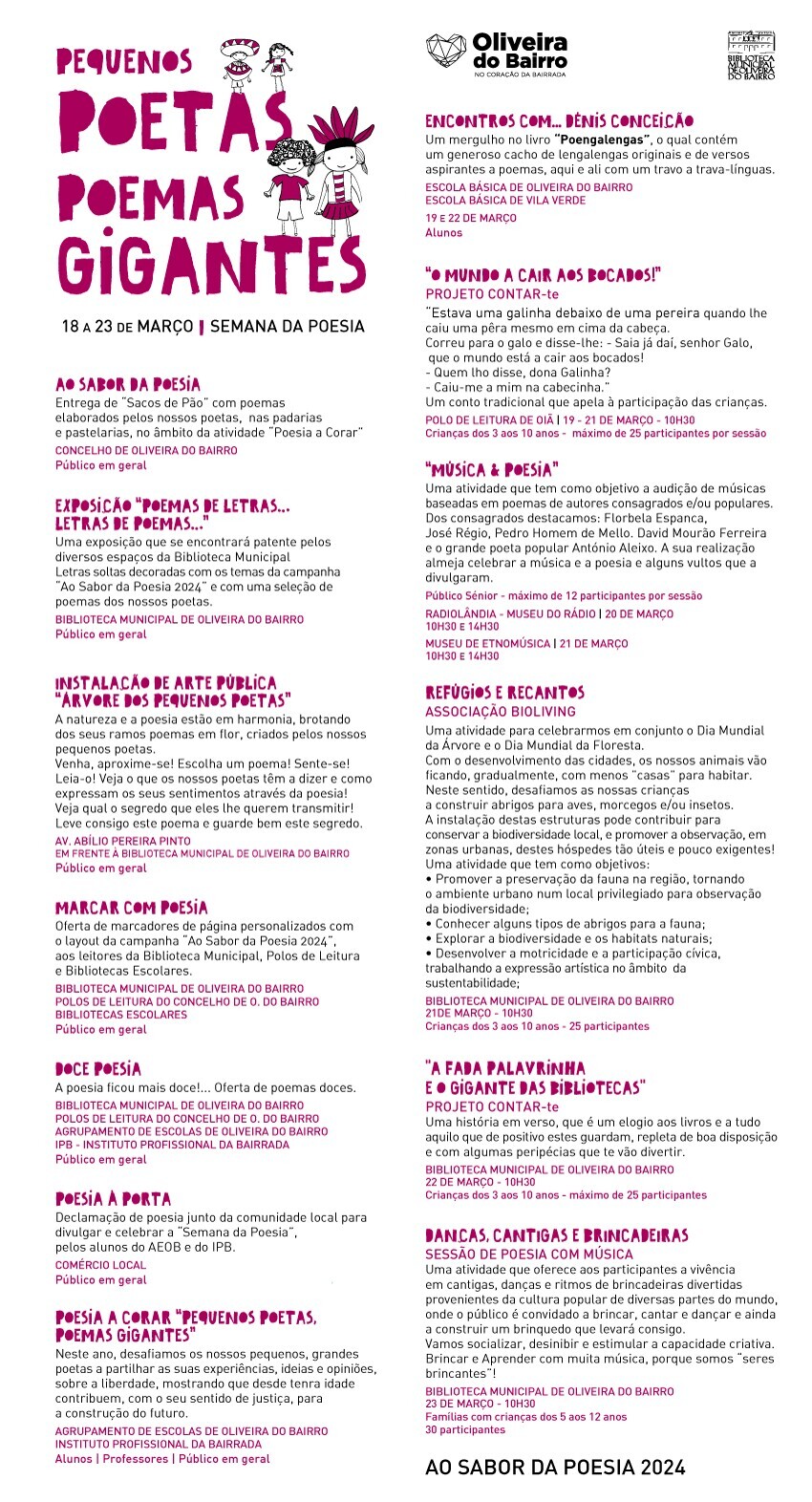 Semana da Poesia - Programa&ccedil;&atilde;o